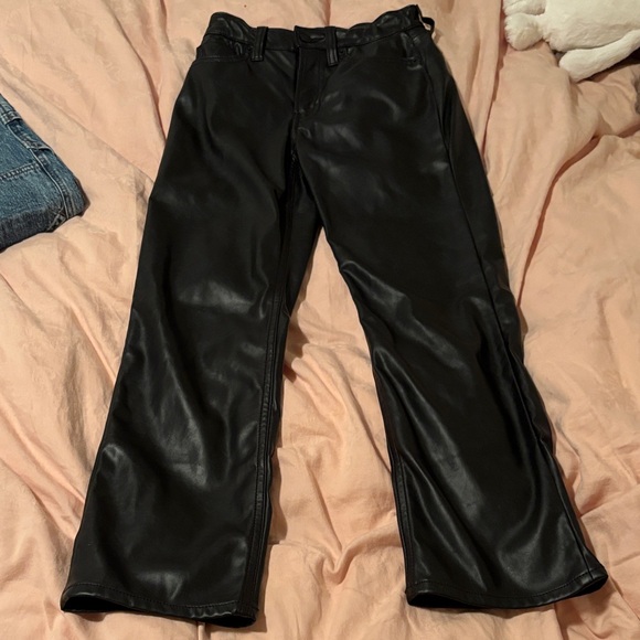 GAP Black Faux Leather Kids Formal Pants - Picture 3 of 5